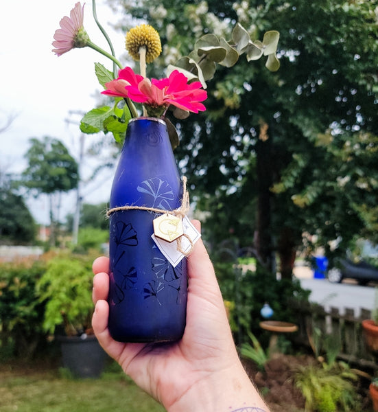Ginkgo Cobalt Bud Vase