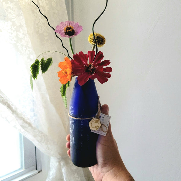 Ginkgo Cobalt Bud Vase